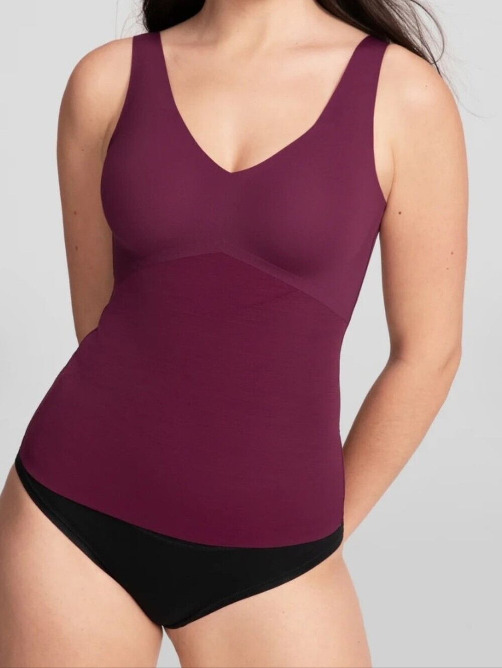 Honeylove Wine Colored V-Neck Shaping Tank Top Size XL